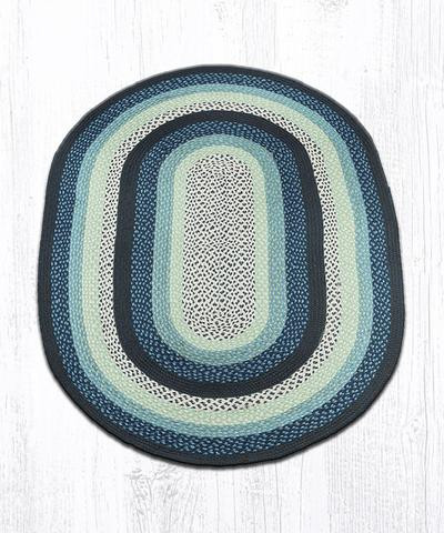 4' x 6' Blueberry Cream Braided Jute Oval Rug