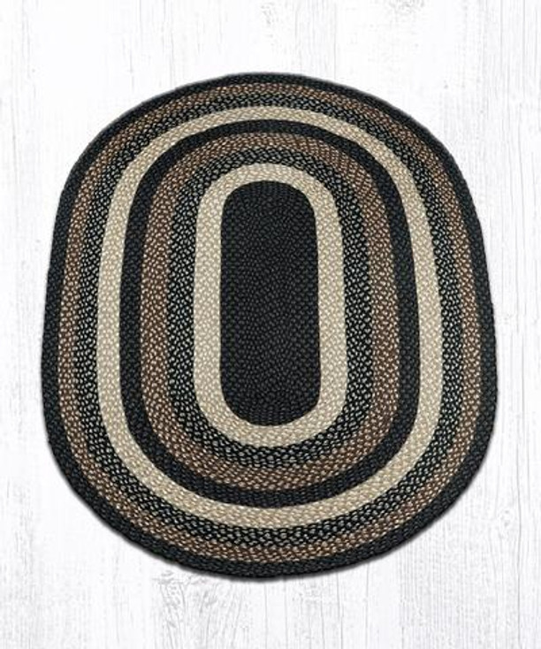 4' x 6' Mocha Frappuccino Braided Jute Oval Rug