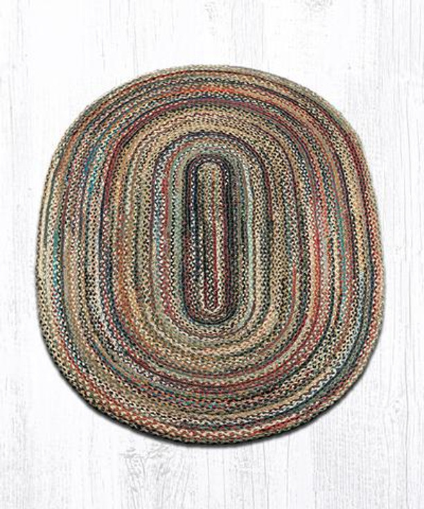 4' x 6' Random Colors Braided Jute Oval Rug