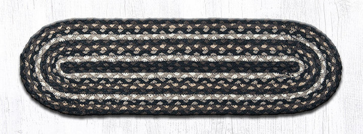 Mocha Frappuccino Jute Oval Stair Tread Rug 8.25x27