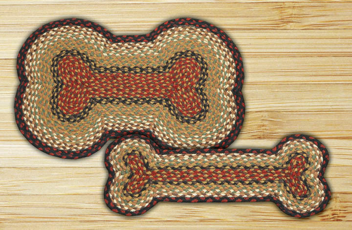 18" x 28" Dog Bone Shaped Braided Jute Rug - DB-19