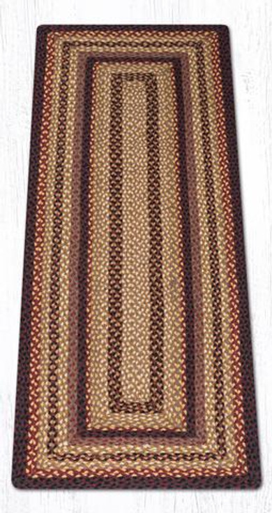 2' x 6' Black Cherry Chocolate Cream Braided Jute Rectangle Runner Rug