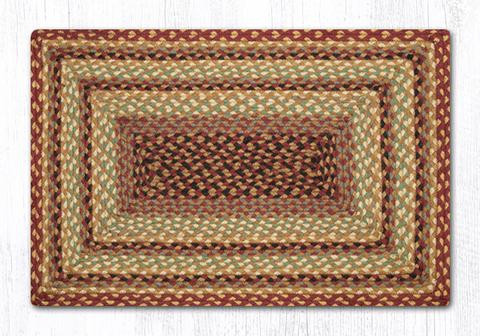 20" x 30" Burgundy Gray Cream Braided Jute Rectangle Rug