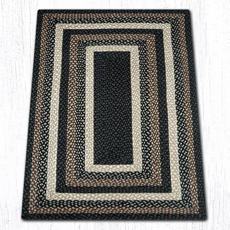 3' x 5' Mocha Frappuccino Braided Jute Rectangle Rug