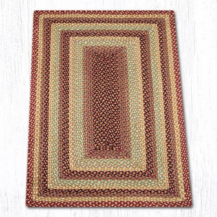 3' x 5' Burgundy Gray Cream Braided Jute Rectangle Rug