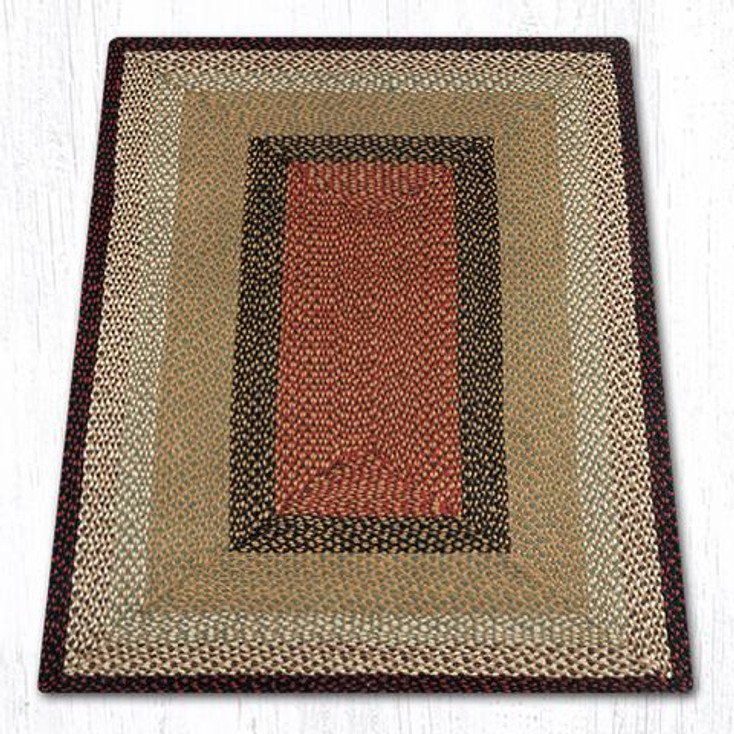 4' x 6' Burgundy Mustard Braided Jute Rectangle Rug