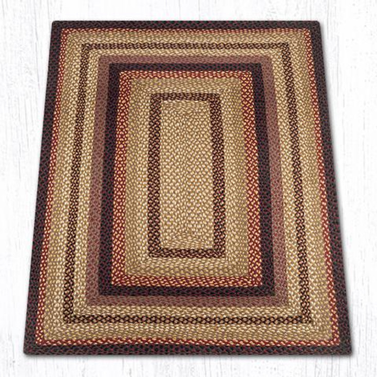 4' x 6' Black Cherry Chocolate Cream Braided Jute Rectangle Rug