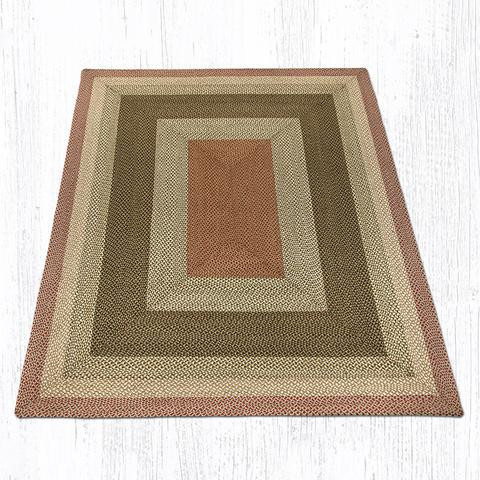 8' x 10' Olive Burgundy Gray Braided Jute Rectangle Rug