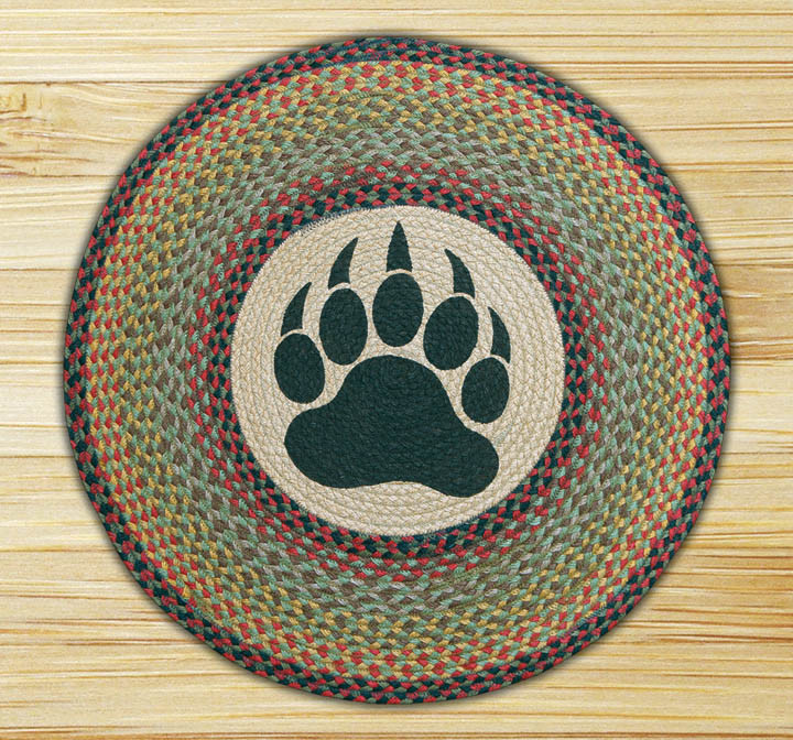 27" Bear Paw Braided Jute Round Rug