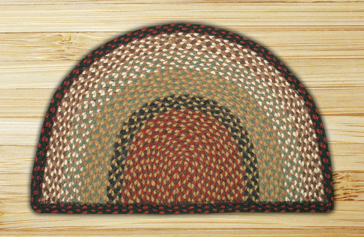 18" x 29" Burgundy Mustard Braided Jute Slice Rug