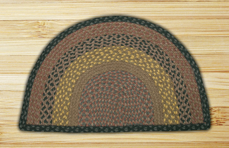 18" x 29" Brown Black Charcoal Braided Jute Slice Rug