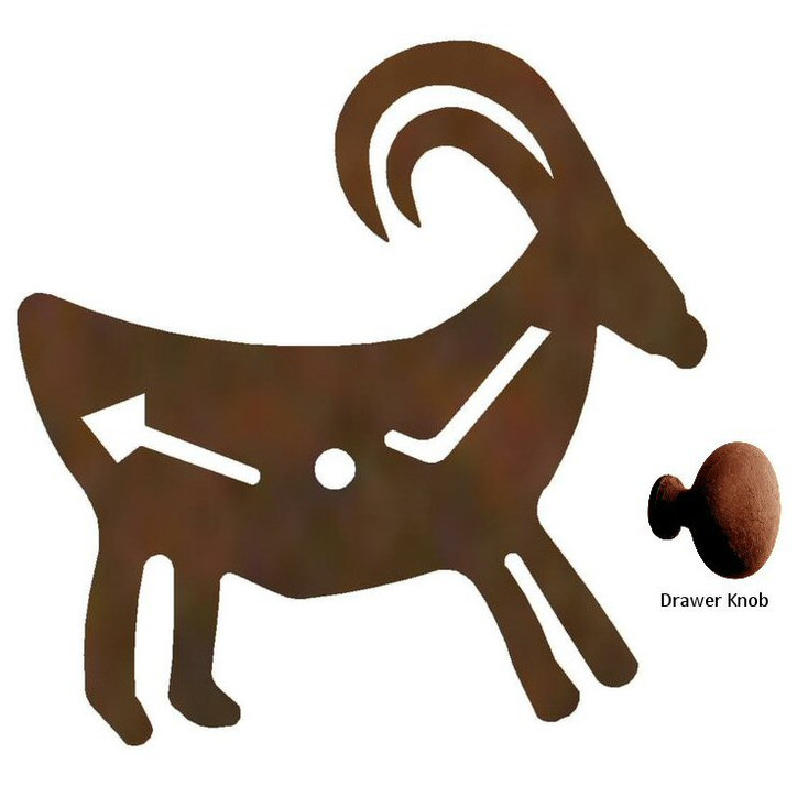 Fetish Goat Metal Drawer Pull with Back Plate
