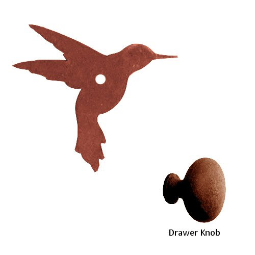 Hummingbird Metal Drawer Pull with Back Plate