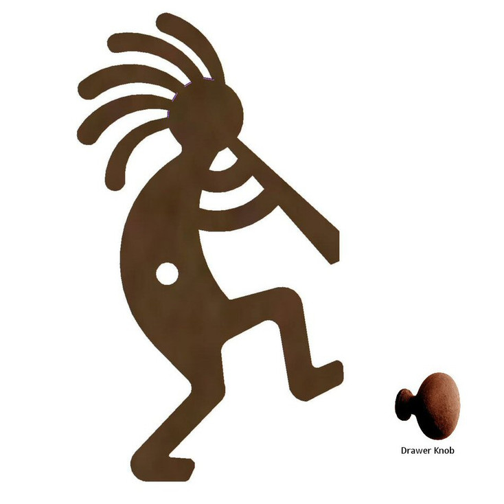 Kokopelli Metal Drawer Pull with Back Plate
