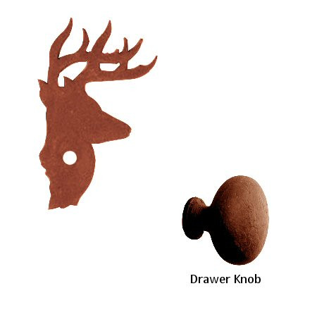 Deer Metal Drawer Pull with Back Plate