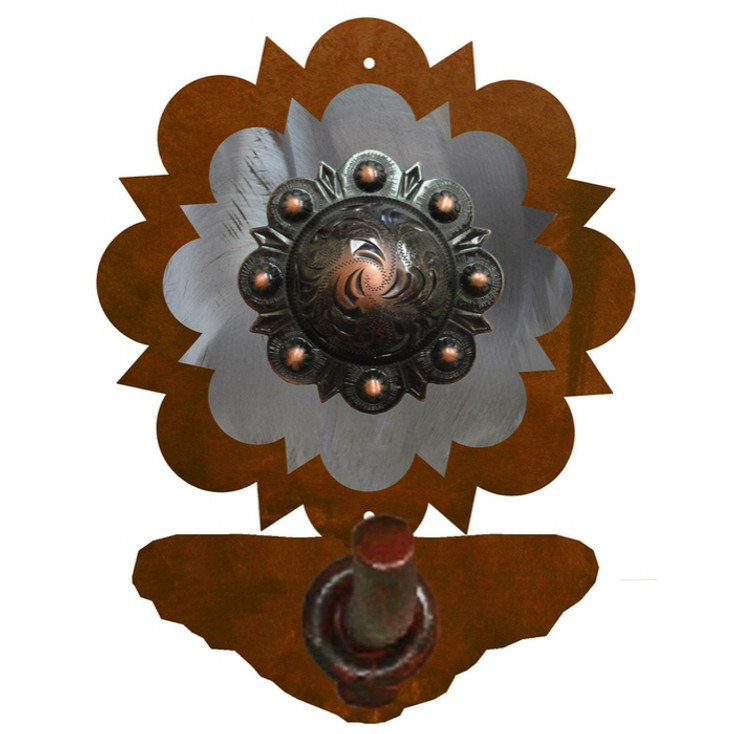 Burnished Round Copper Berry Concho Metal Robe Hook