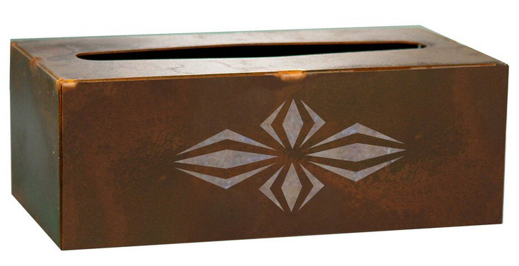 Geo Diamond Metal Flat Tissue Box Cover
