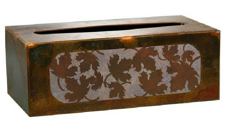 Maple Leaf Metal Flat Tissue Box Cover