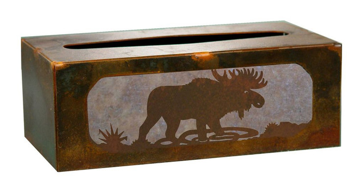 Moose Metal Flat Tissue Box Cover