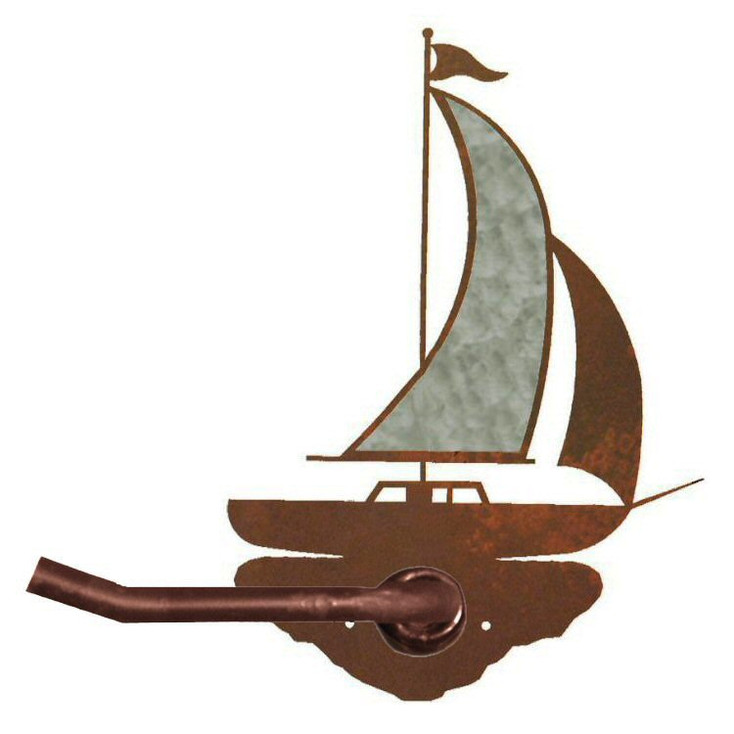 Burnished Sailboat Metal Toilet Paper Holder