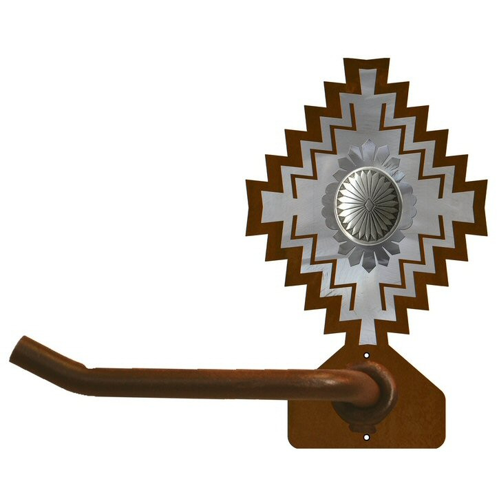 Burnished Desert Diamond with Concho Metal Toilet Paper Holder
