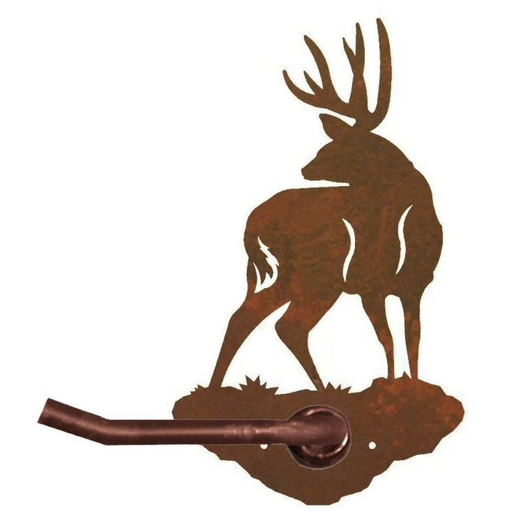 Mule Deer Metal Toilet Paper Holder