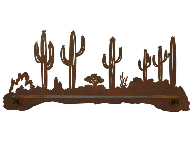 18" Desert Scene Scenic Metal Towel Bar