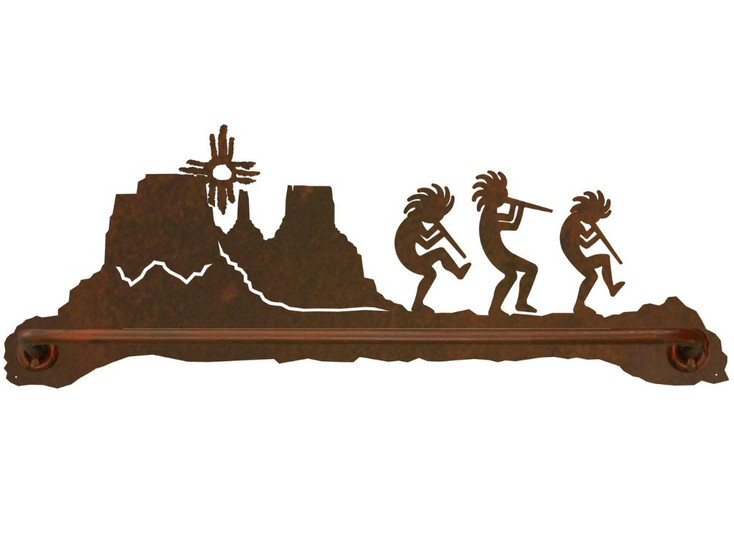 27" Kokopelli Desert Scene Metal Towel Bar