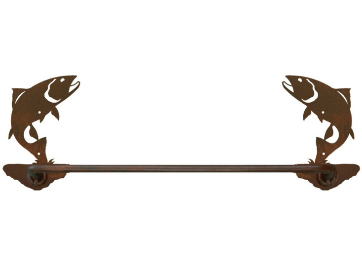 18" Trout Fish Metal Towel Bar