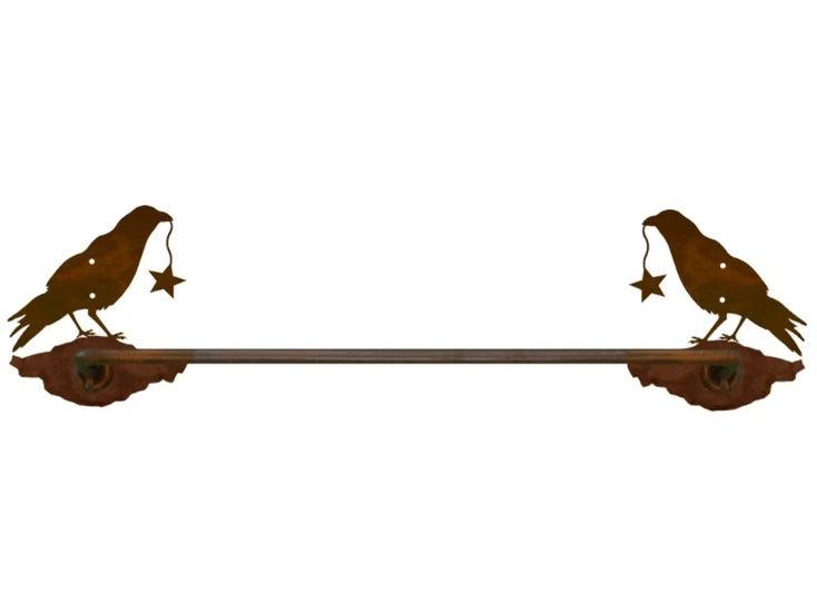 27" Crow Bird Metal Towel Bar