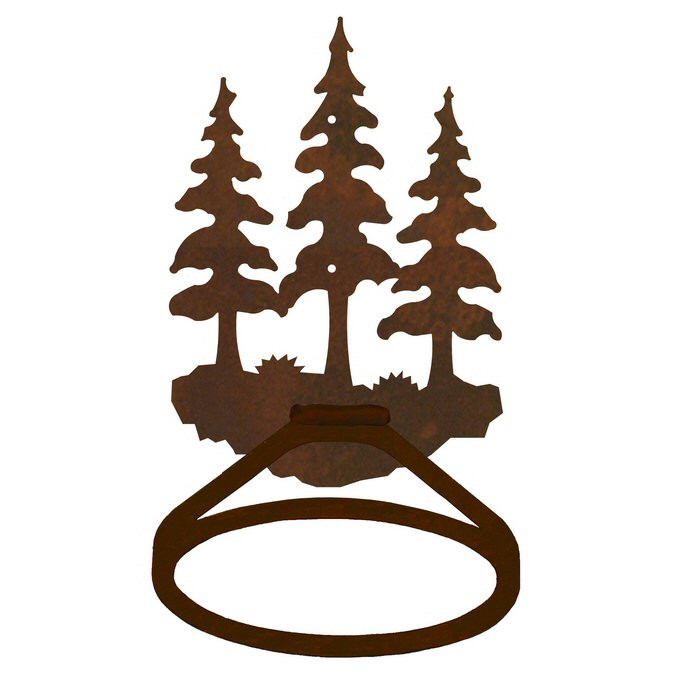 Triple Pine Trees Metal Bath Towel Ring