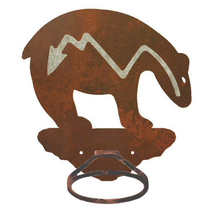 Burnished Fetish Bear Metal Bath Towel Ring