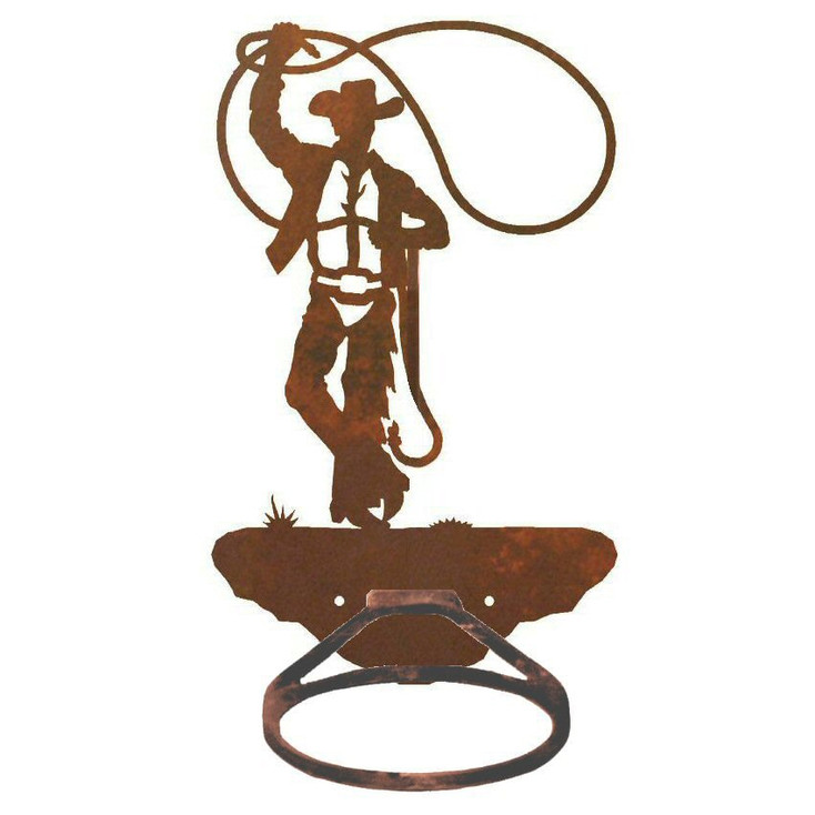 Cowboy Roping Metal Bath Towel Ring