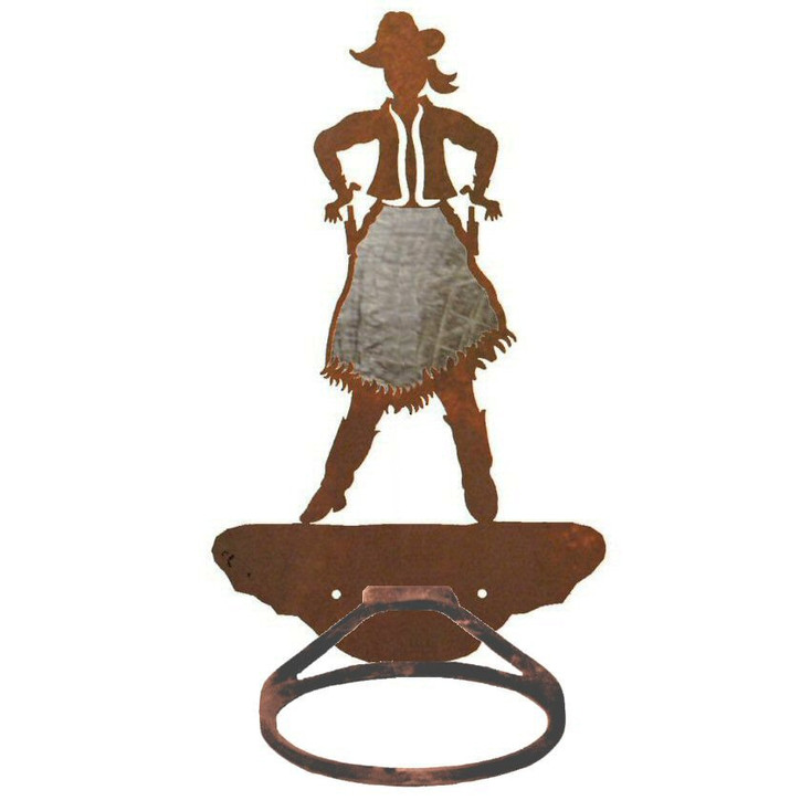 Burnished Cowgirl Metal Bath Towel Ring