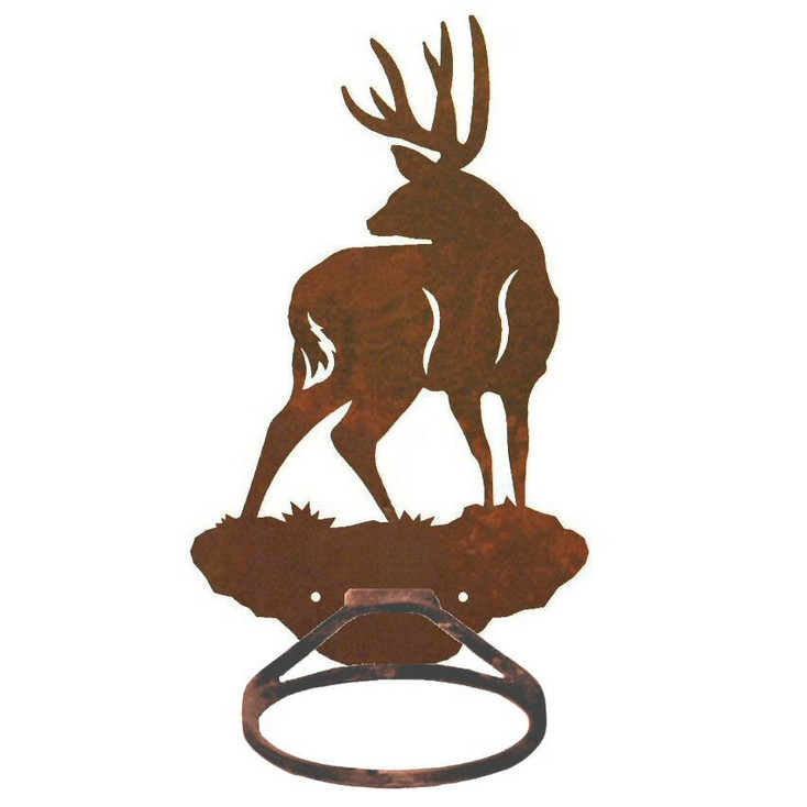 Mule Deer Metal Bath Towel Ring