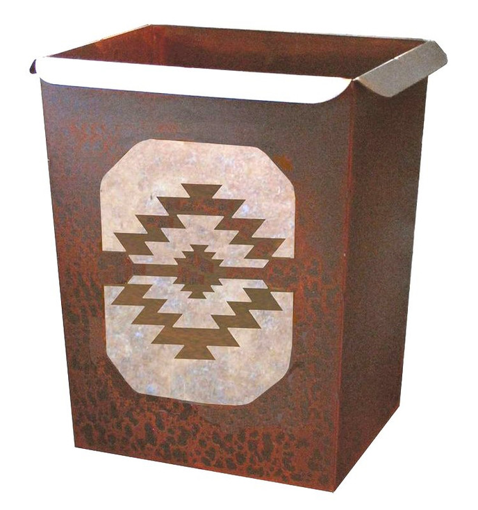 Desert Diamond Metal Wastebasket Trash Can