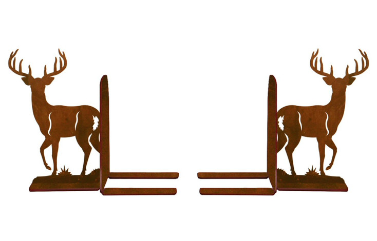 6" Walking Deer Metal Bookends