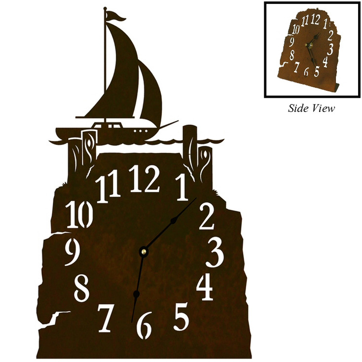 Sail Boat Metal Table Clock