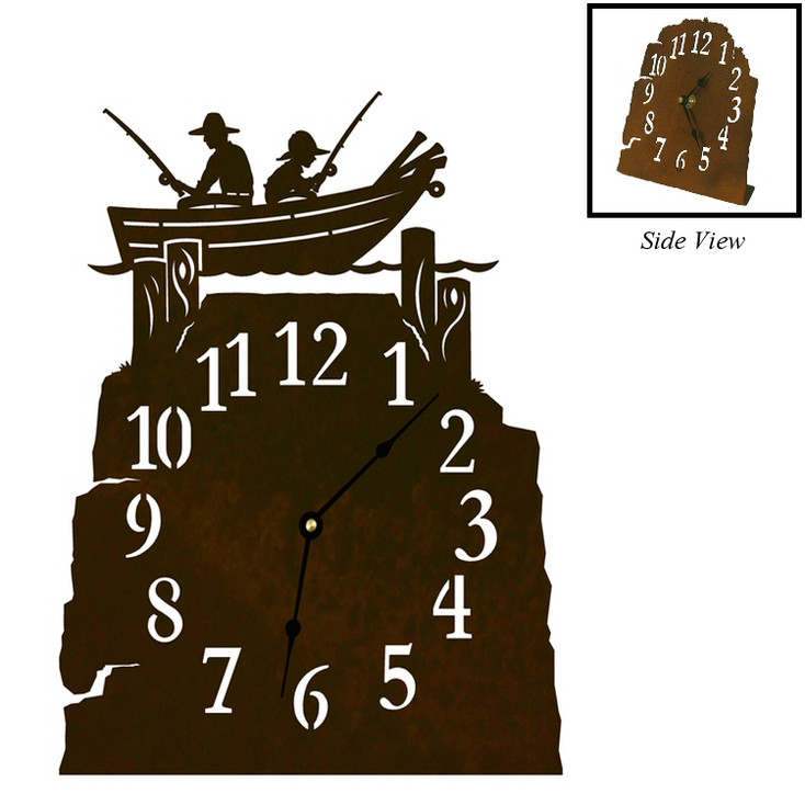 Row Boat Metal Table Clock