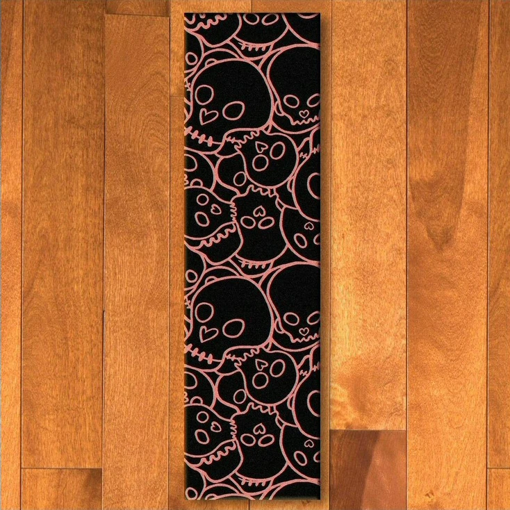2' x 8' Head Banger Skulls Pink Rectangle Runner Rug