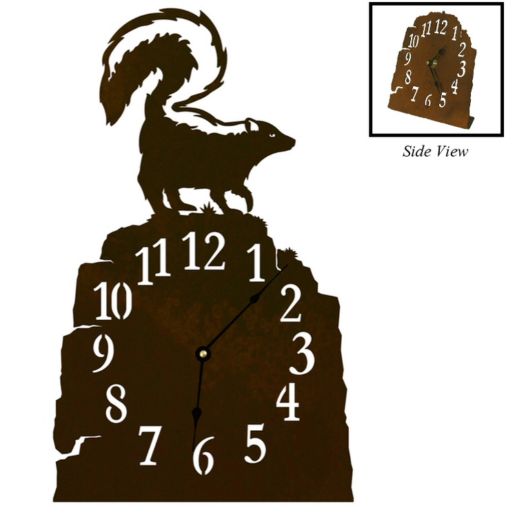 Skunk Metal Table Clock