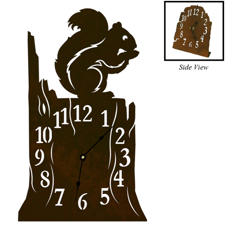 Squirrel Metal Table Clock