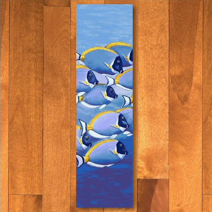 2' x 8' Serenely Beautiful Ocean Blue Rectangle Runner Rug