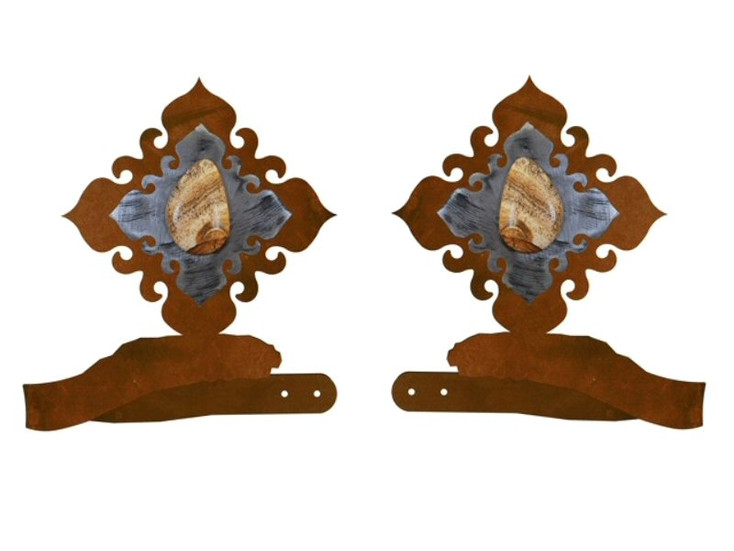 Picture Jasper Stone Metal Curtain Tie Backs