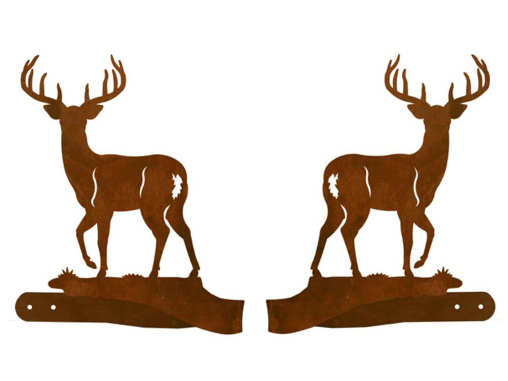 Whitetail Deer Metal Curtain Tie Backs