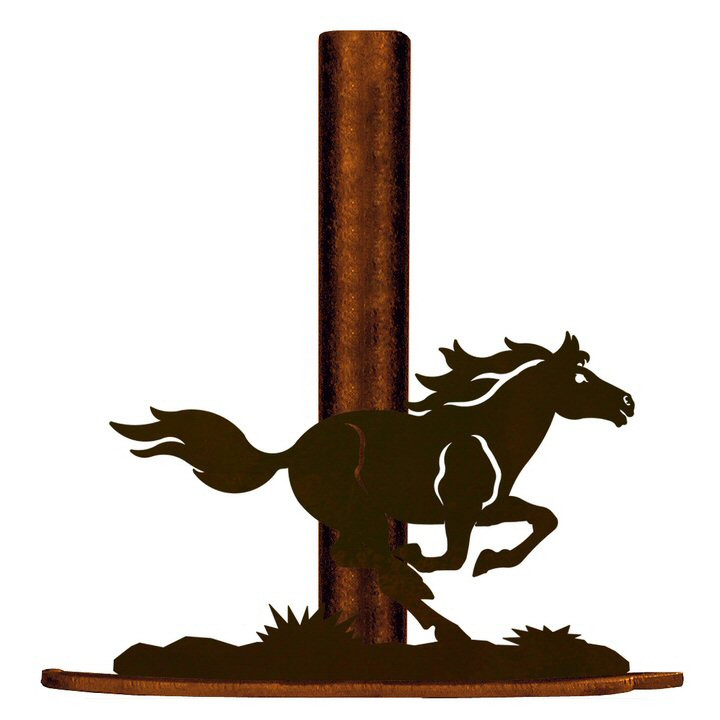 Running Wild Horse Metal Paper Towel Holder