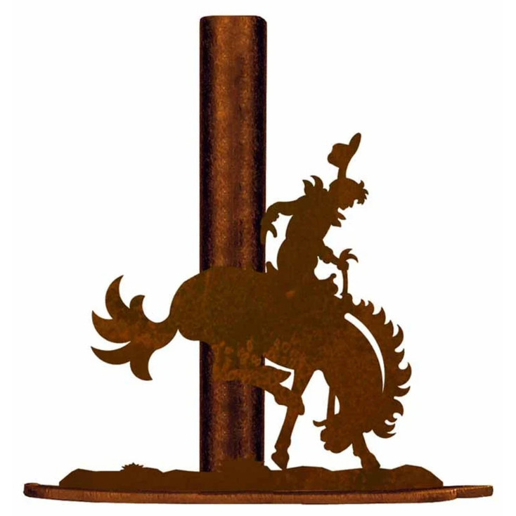 Bucking Bronco Rider Metal Paper Towel Holder