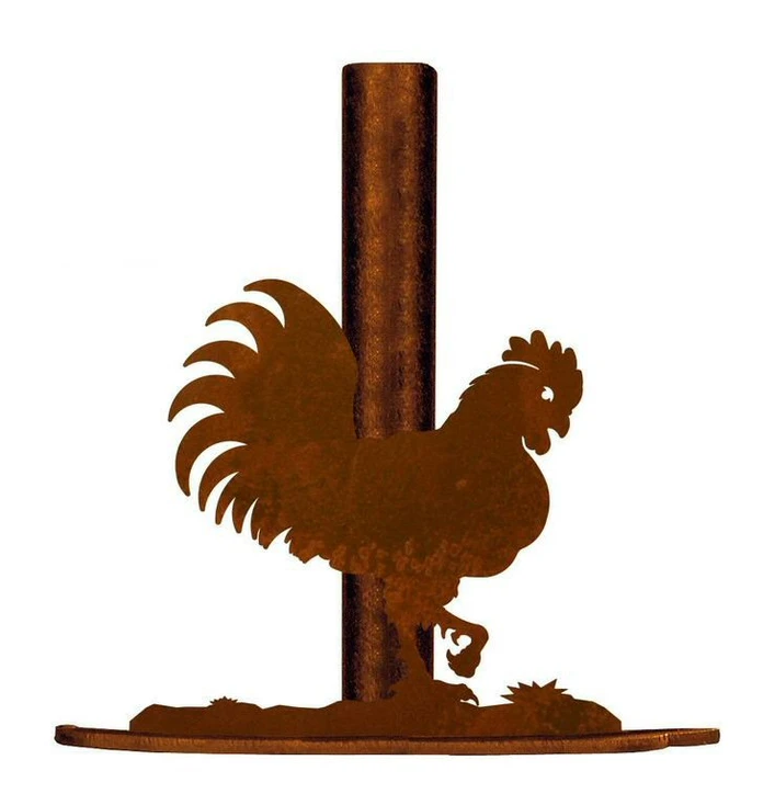 Rooster Metal Paper Towel Holder
