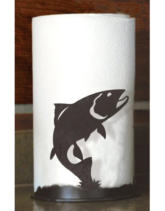 Trout Fish Metal Paper Towel Holder
