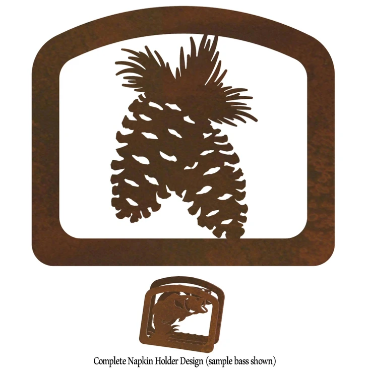 Pine Cones Metal Napkin Holder